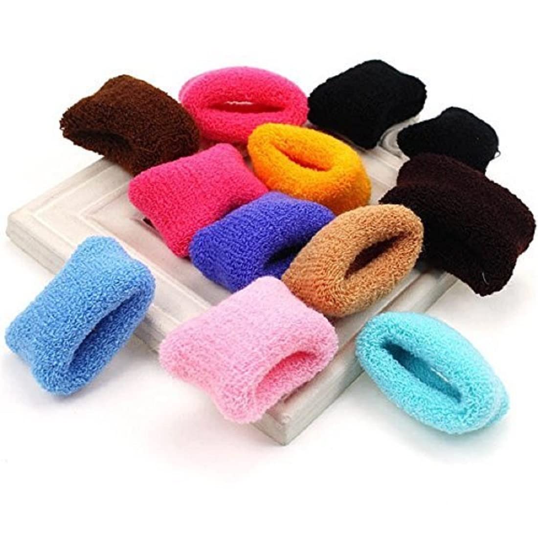 imioxo Thick Rubberbands Cottonwool, Extra Soft Bun,Ponytail Holders Multicolored Pair Pack of 12(R2) (B09NP27845) Amazon Price History, Amazon Price Tracker