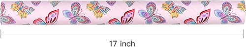 Miniatura 4 de WRAPAHOLIC Papel de regalo reversible, mini rollo, 17 pulgadas x 33 pies, diseño de mariposa, perfecto para cumpleaños, fiestas, vacaciones, bodas,