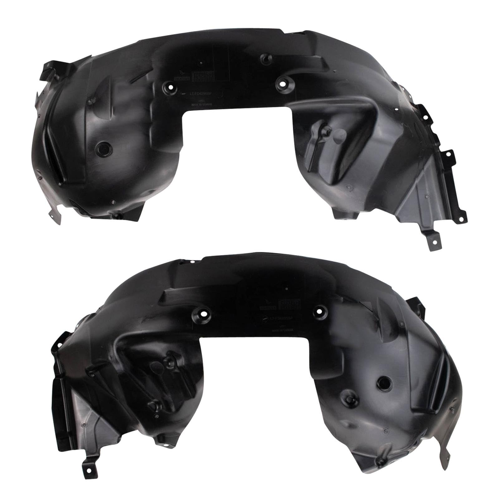 TRQ Front Driver and Passenger Side Inner Fender Liner Set | For 2018-2023 Ford Mustang GT with Level 2 Performance Package