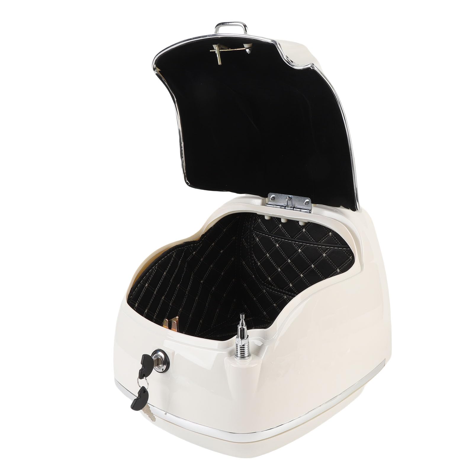 38L Motorrad-Topbox, Wasserdichter Aufbewahrungskoffer für Helme, Universelle Passform, Langlebiges ABS (White)