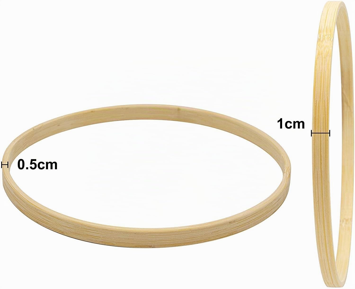 Lot de 3 anneaux en bambou, 50 cm, pour bricoler, fabriquer des attrape-rêves