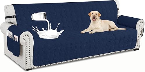 Miniatura 20 de XINEAGE Funda de sofá 100% impermeable para mascotas, funda de sofá antideslizante lavable, fundas de sofá para 3 cojines, protector de muebles con