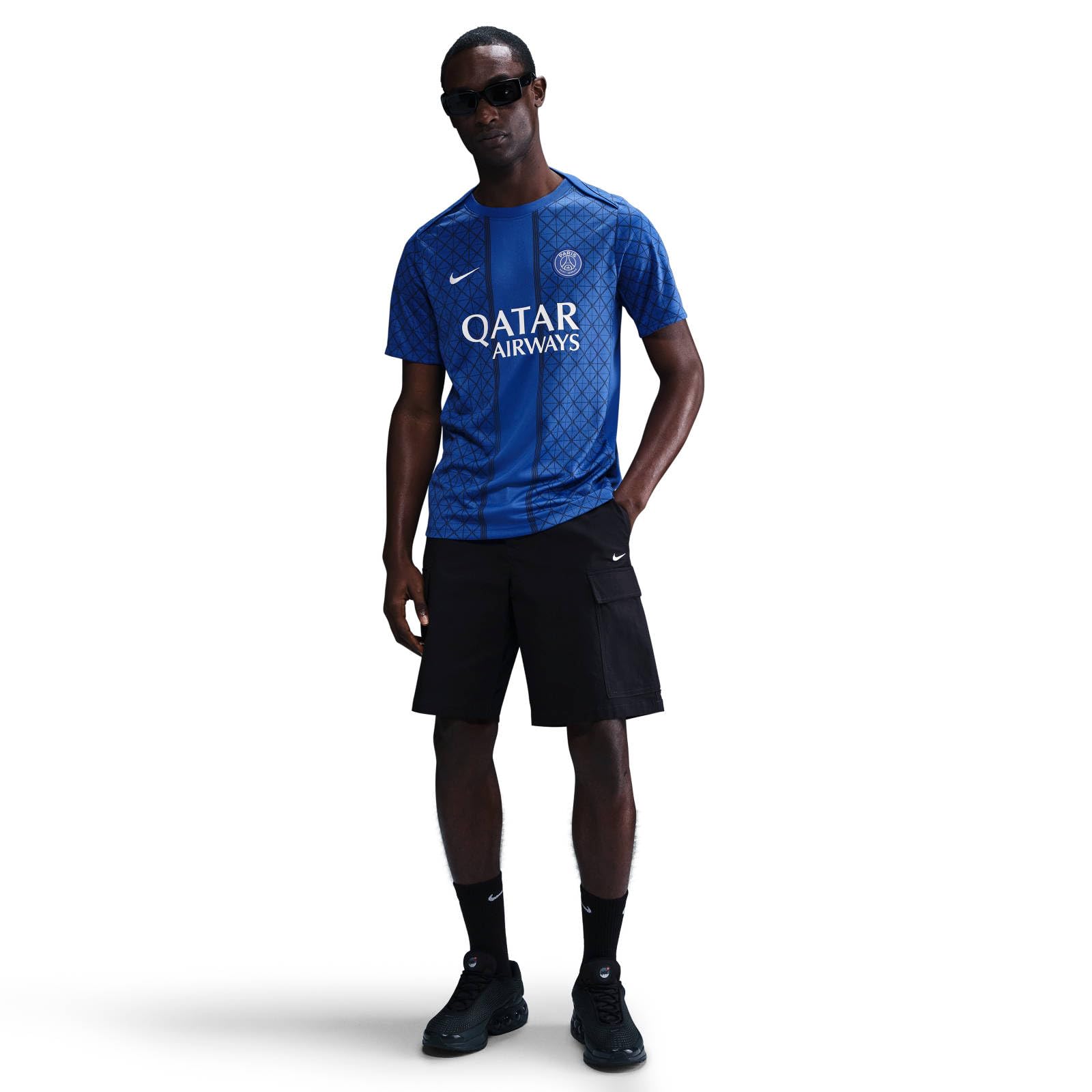 Nike Paris Saint-Germain Academy Pro Domicile Haut de Foot À Manches Courtes D'avant-Match Nike Dri-fit pour Homme Maillot de Football Homme