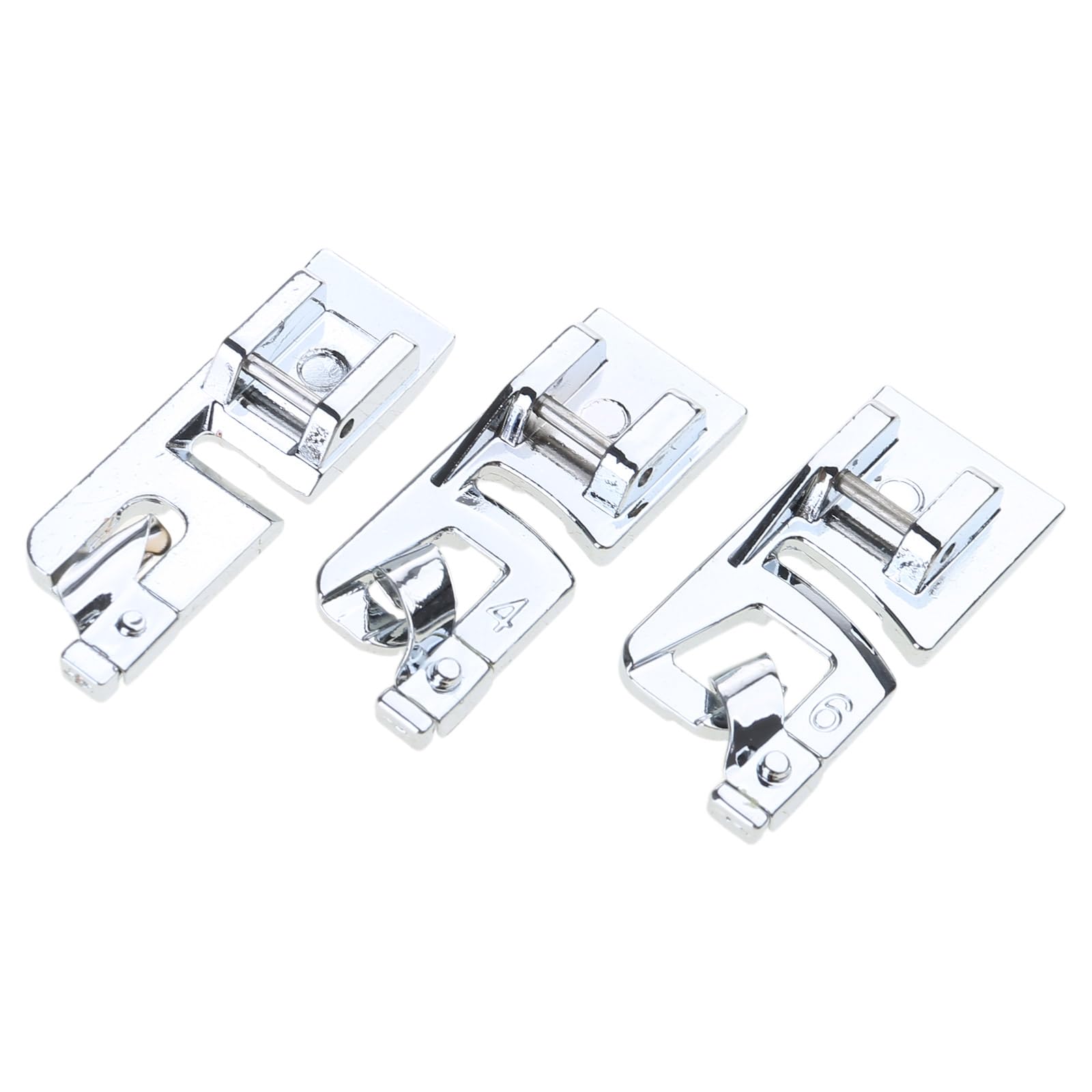 3 Pcs/Set Narrow Foot Hemmer Set Rolled Hems Presser Narrow 3mm 4mm 6mm Hemming Pressure Feet