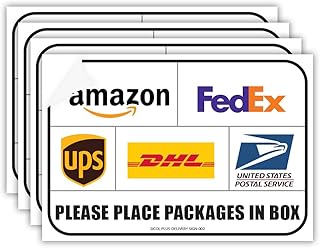 Package Delivery Signs (04 Pack) Package Delivery Stickers Size 10 x 7 Inches delivery Driver Sign Delivery Signs for Packages