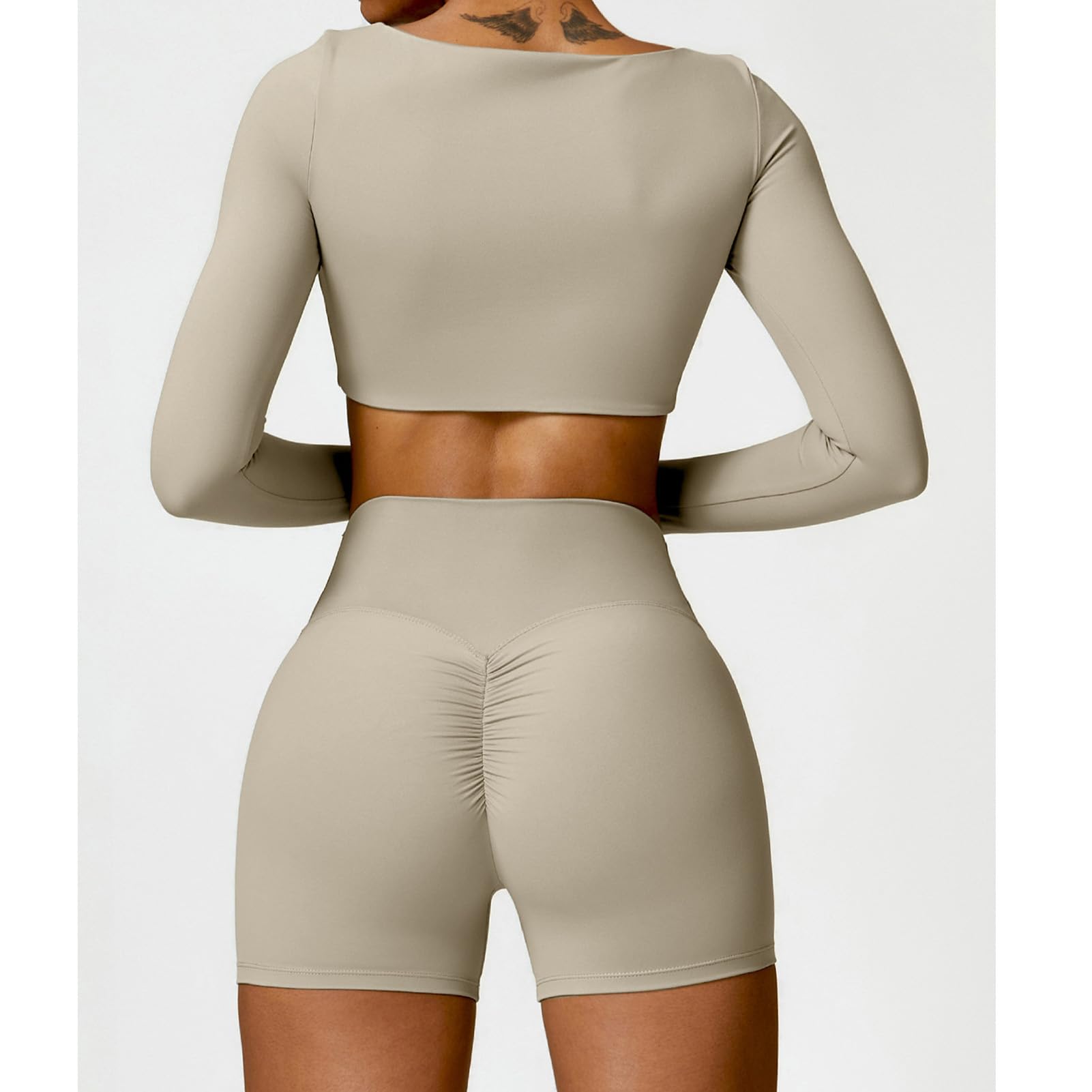 Completo da Yoga da Donna in 2 Pezzi, Elegante, Confortevole, Ad Asciugatura Rapida, per Palestra, Yoga a Casa e Corsa, 78% Nylon, 22% Poliuretano