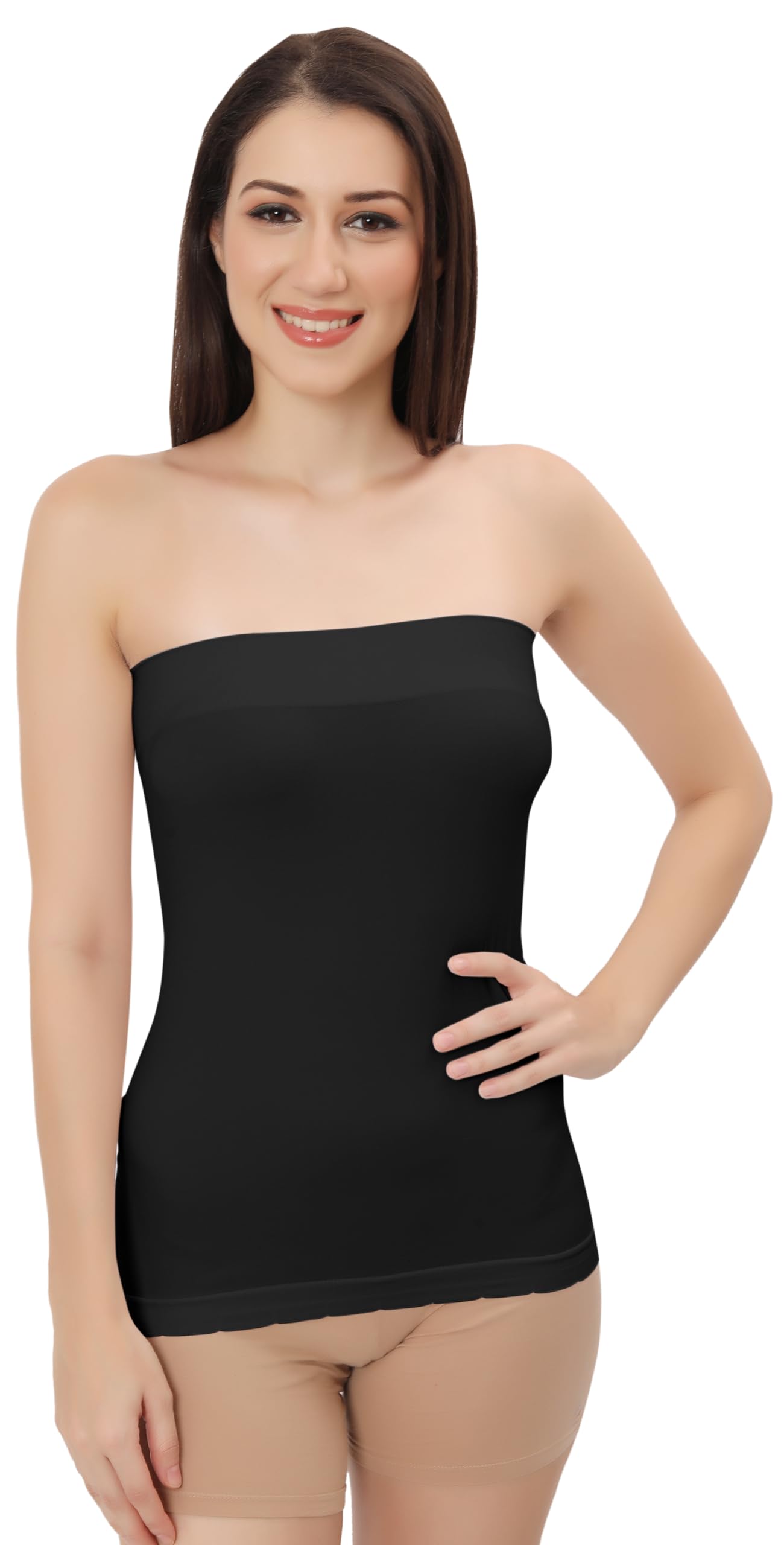 fabluk FlexiFit Seamless Camisole – Versatile Strapless Inner Tube Top for Women-picture-2