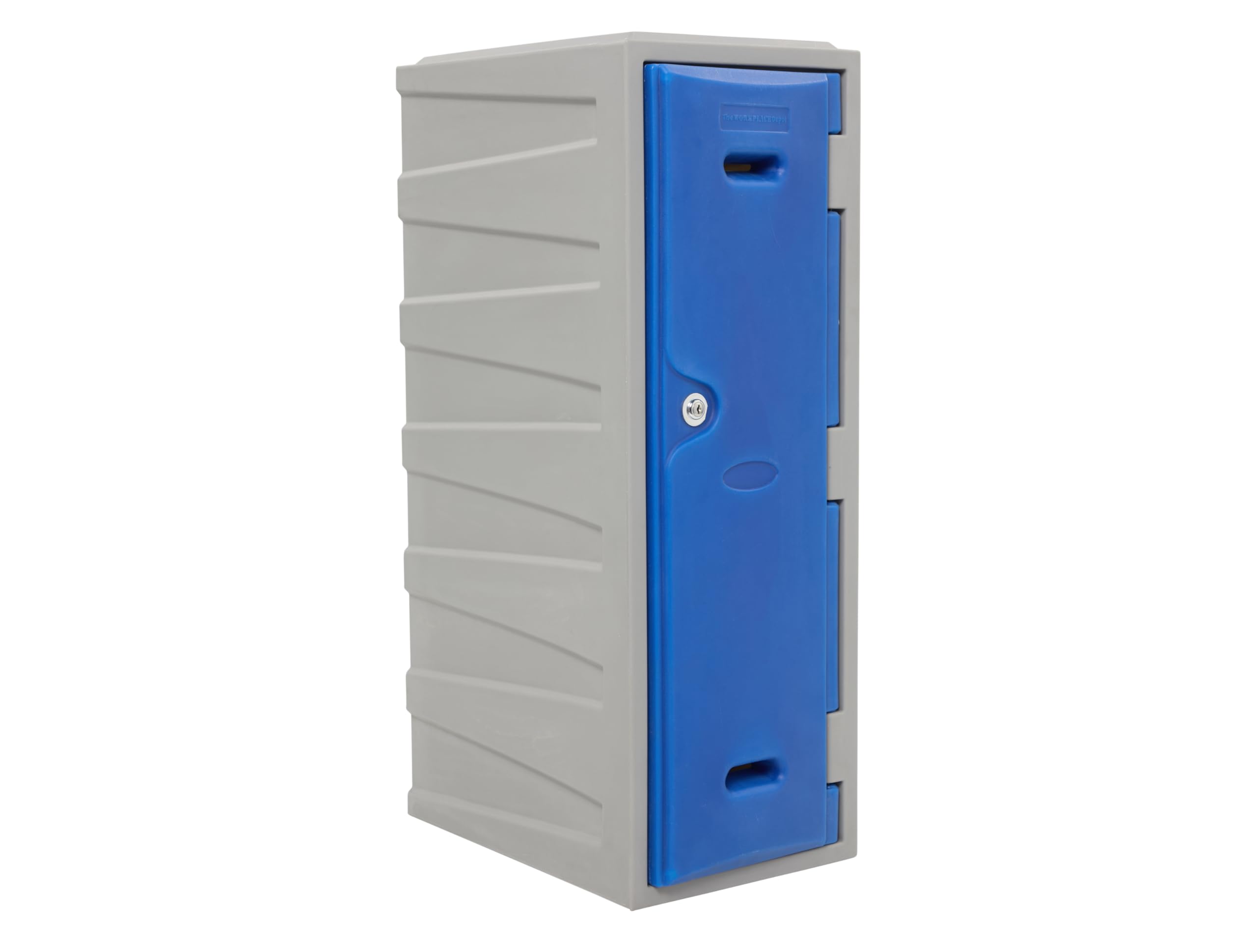 Plastic Storage Lockers, Heavy Duty Blue & Grey Polyethelene Stackable Lockers with Key Locks for Workplaces, Gyms, Changing Rooms and Schools (900mm Tall)
