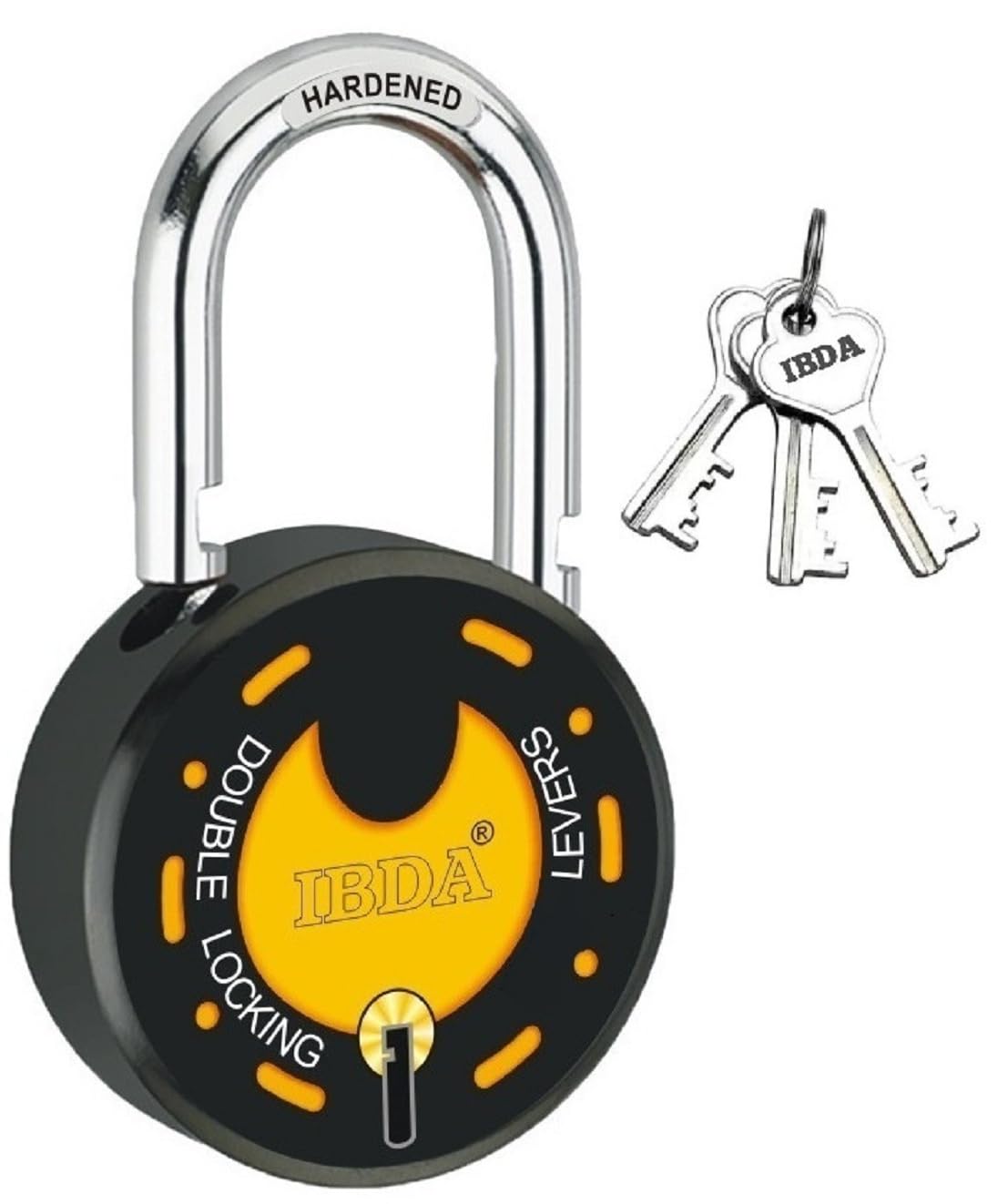 - Steel Lock And Key 65Mm|Double Locking|7 Levers' Technology|Rivetless Padlock|Lock For Home,Shutter,Gate,Door,Kadi,Channel,Chain,Shop,School,Warehouse,Flat,Outdoor-Indoor Use,Multicolor