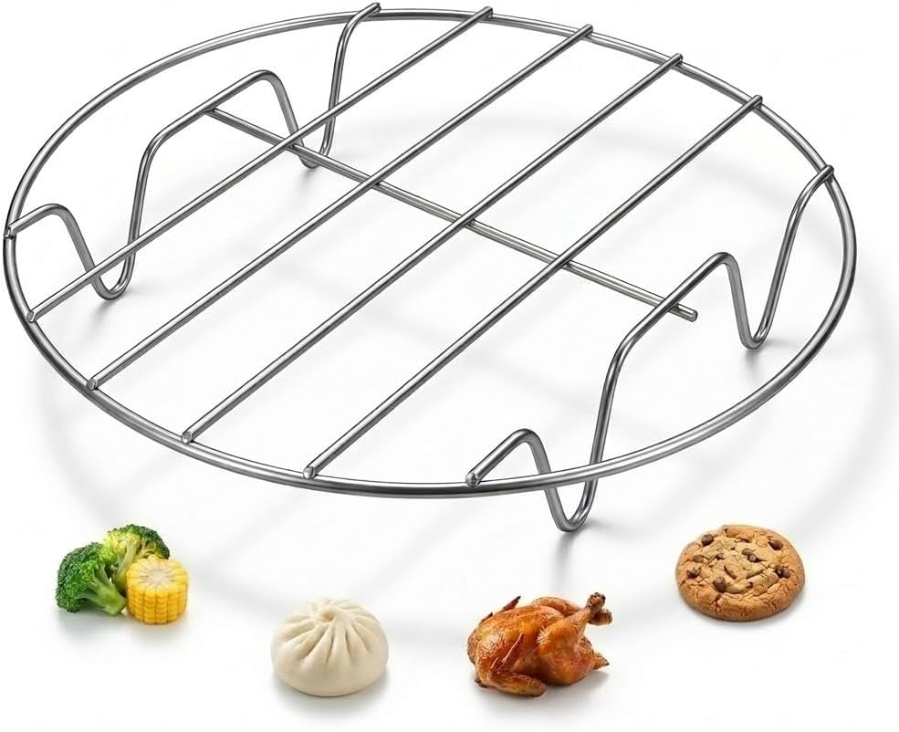 Stainless Steel Trivet Rack Stand Heavy Duty Pressure Cooker Steam Rack Cooking Stand Compatible with 6 Qt 8 Qt Long Lasting Finish Sturdy Cooking Rack 6 inch