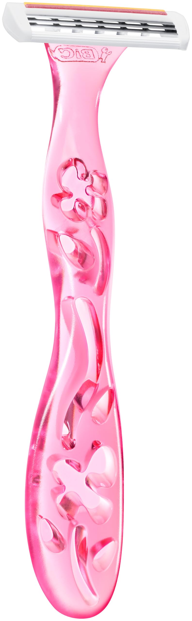 BIC Miss Soleil Colour Collection, rasoio a tripla lama da donna, in acciaio inox, con manici a fiore, confezione da 8