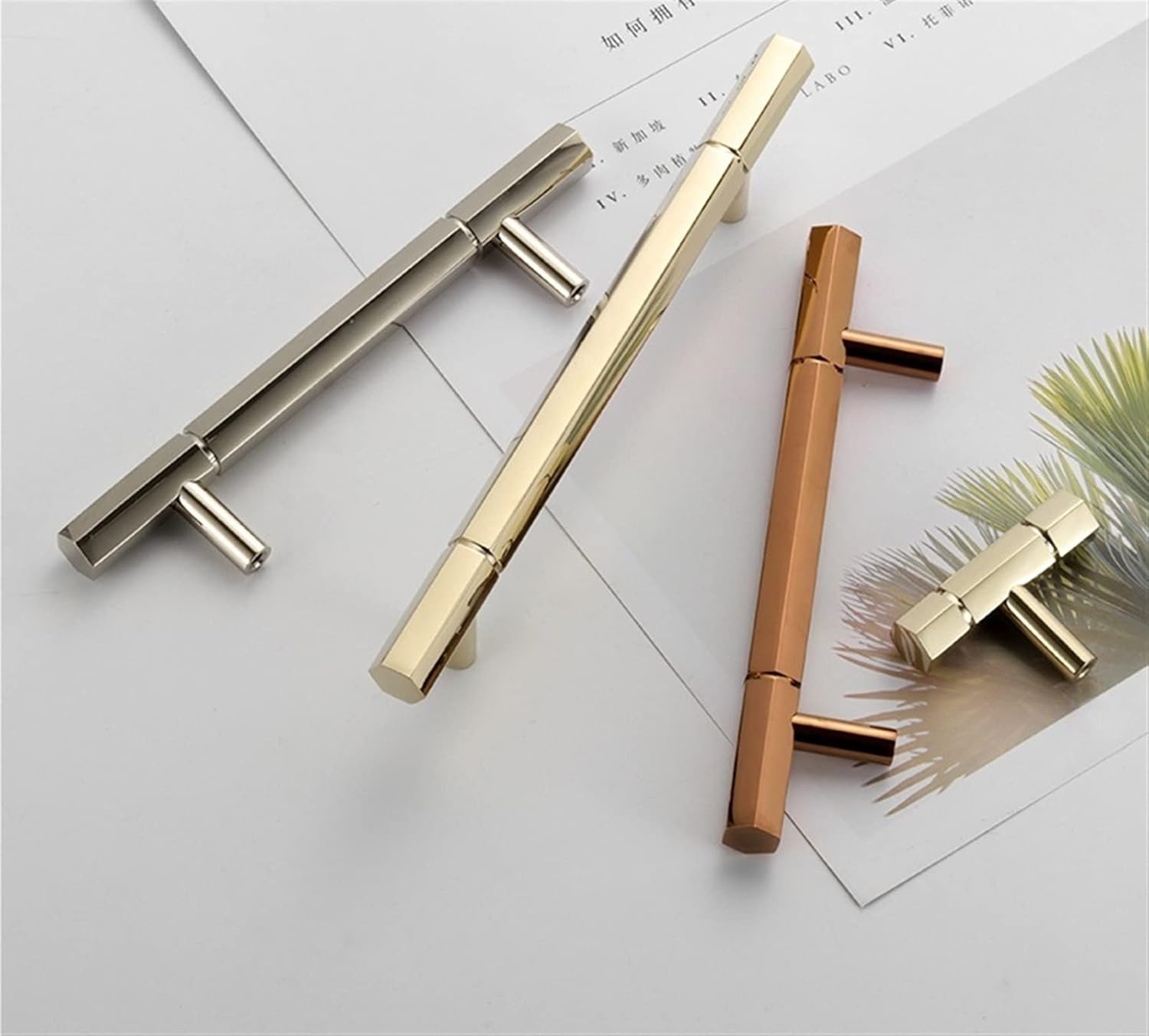 Brass Furniture Handles Modern Brass Wardrobe Dresser Cupboard Cabinet Drawer Pulls Knobs 1Pcs (Color : C-3453-nickel)