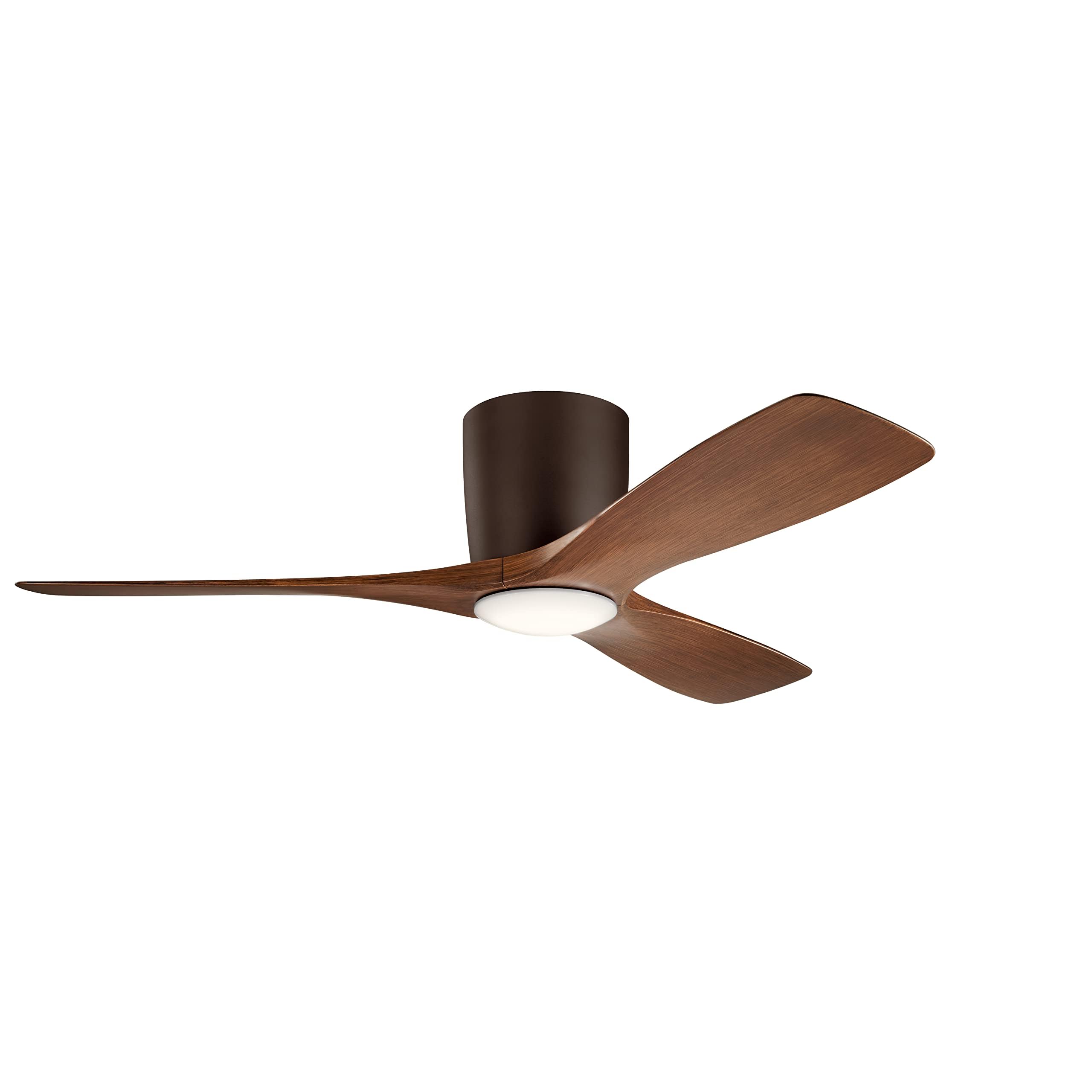 Kichler Volos 48 inch Ceiling Fan with LED Light and Wall Control in Satin Natural Bronze for Living Room, Home Office, Bedroom and Kitchen, (48"W x 10.5"H), 300032SNB