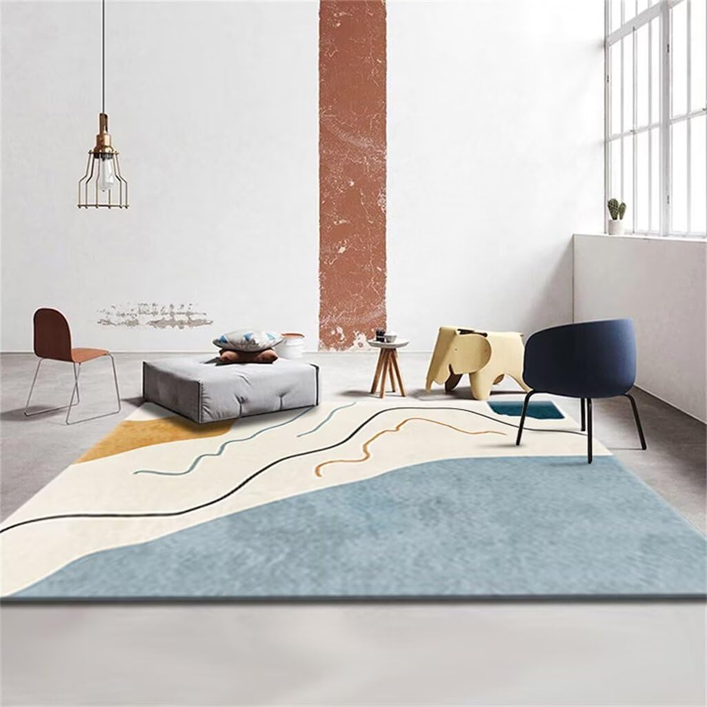 Tapis de salle à manger bleu et blanc pour sublimer votre balcon