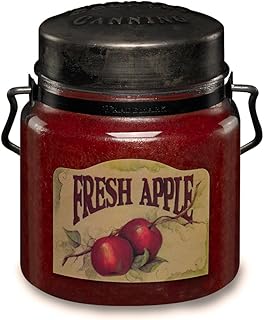 McCall’s Candles | Fresh Apple | 16 oz Scented Candle | USA-Poured | Vintage Rustic Jar with Carrying Handle | Crisp Orchard Fruit Fragrance