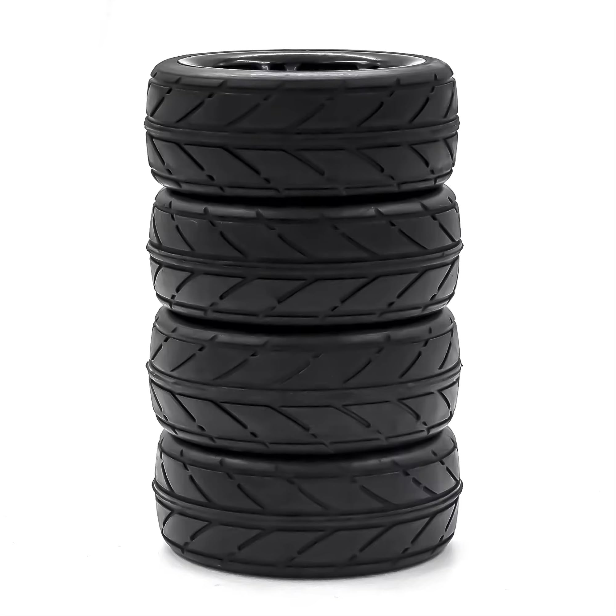 Ruedas Y Neumáticos Compatible con HSP para Tamiya para TT02 para Sakura para Kyosho 4pcs Plástico Duro 1/10 RC On-Road Ruedas Y Neumáticos Sólidos 12mm Hex RC Drift Rally Car
