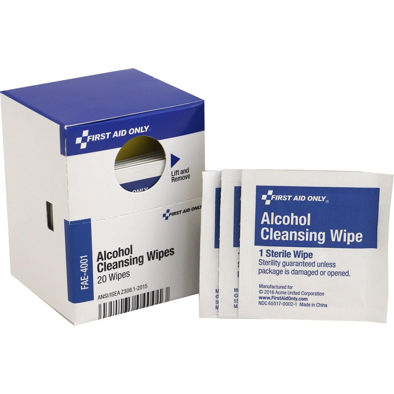 First Aid Only Alcohol Cleansing Pads,PADS,ALCHL CLEANSNG,20BX