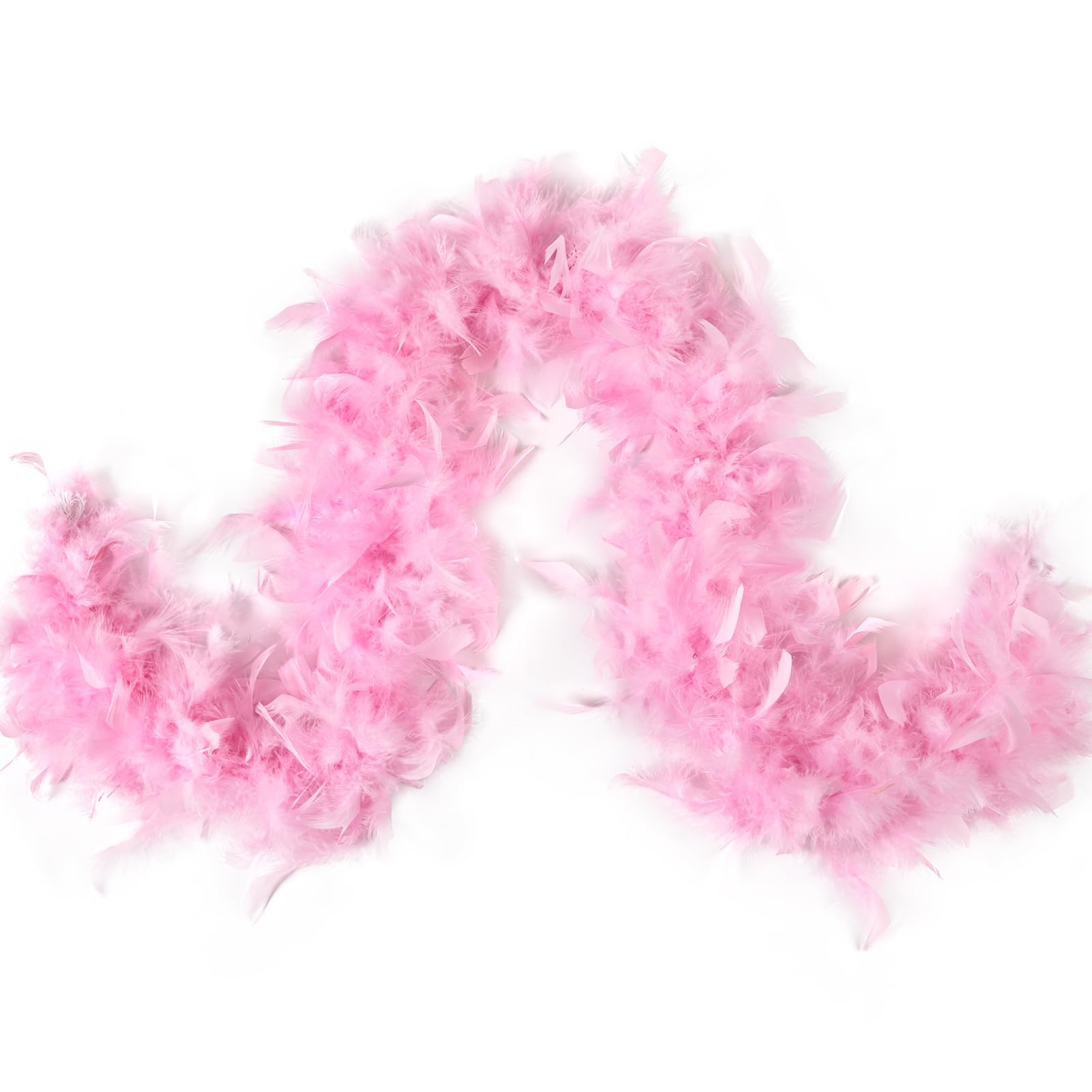 MAOFENG Chandelle Turkey Feather Boa 1.64 Yards 30g for Halloween Dancing Wedding Party DIY Craft Costume Decoration Feather Boa,Pink