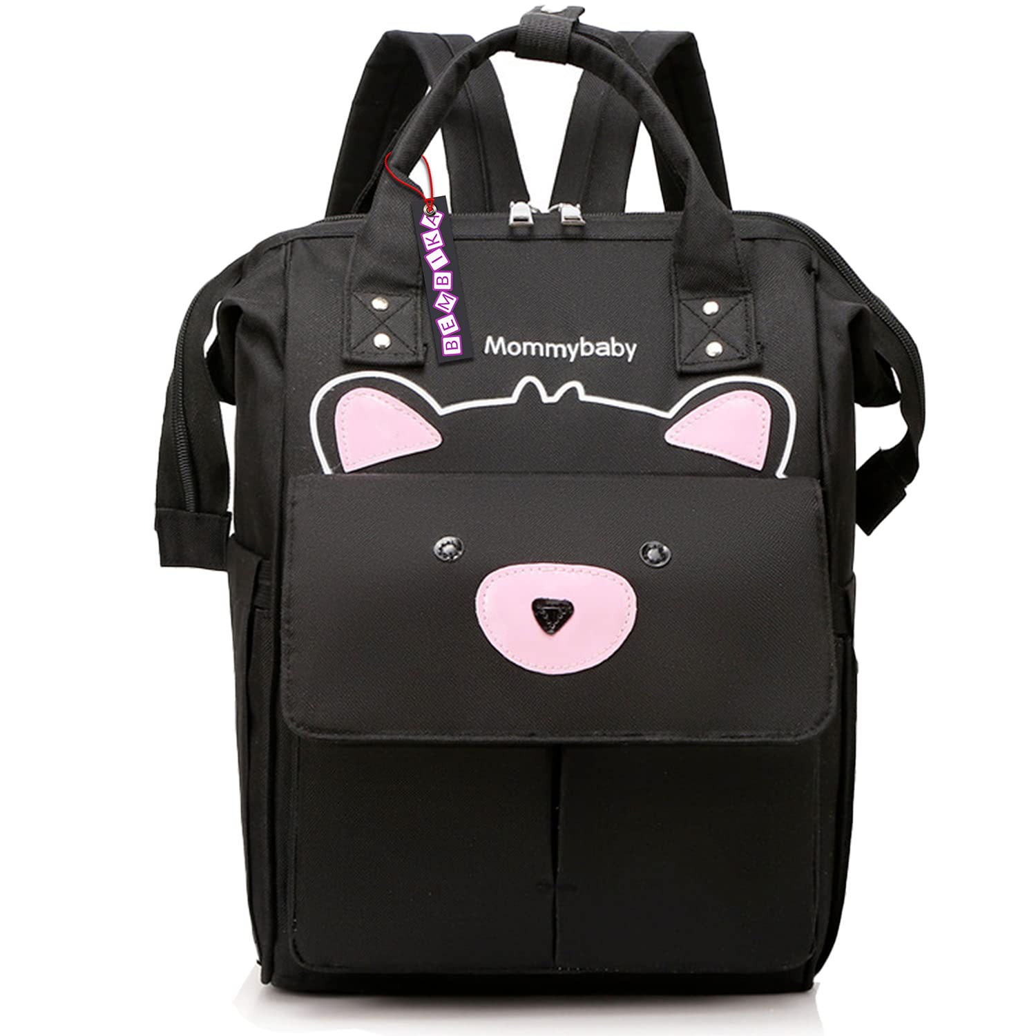 Bembika Diaper Bags for Mom and Dad, Diaper Bags for mom and Baby, Mummy Bag for Multi-Function Waterproof and Large Capacity (Bear Black)-picture-21