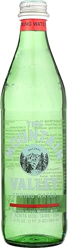 Mountain Valley Agua de manantial, vidrio premium, sin gluten, sin OMG, 0.5 litros (paquete de 12)