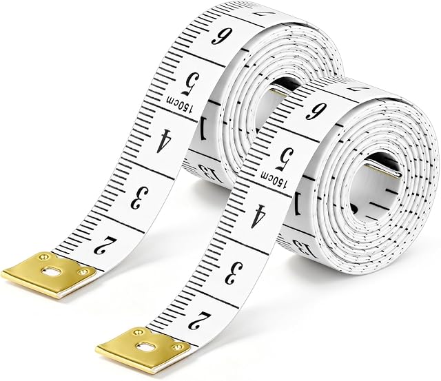 Body Measuring Tape, 2PCS Dual Sided Tape Measure for Body Measurement, Soft Flexible Measuring Tape for Fabric Tailor and Sewing, Weight Loss, Waist Measuring Tape, 60in/150cm