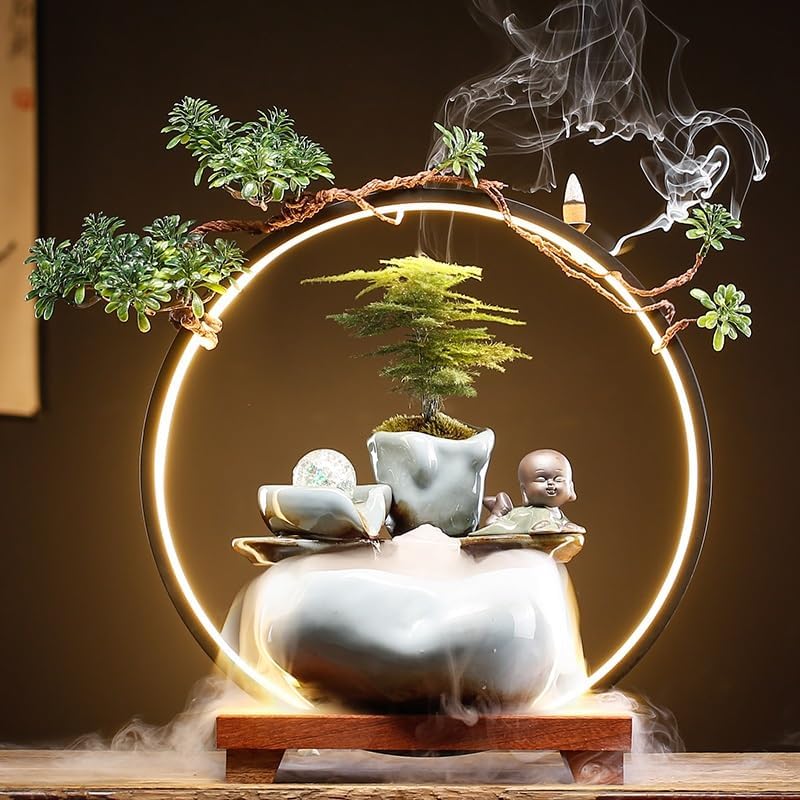Desk Fountain Tabletop Fountain Water Ornaments Tea Room Living Room Company Front Desk Table Fountain Water Fountain Indoor