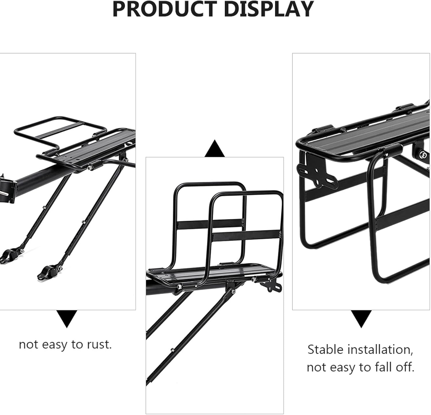 Multifunctional Strong-Loading Bike Cargo Rack Rear Holder for Mountain Folding Disc Brake Bikes Practical Rear Rack with Quick-Release Mount Compatible with Models