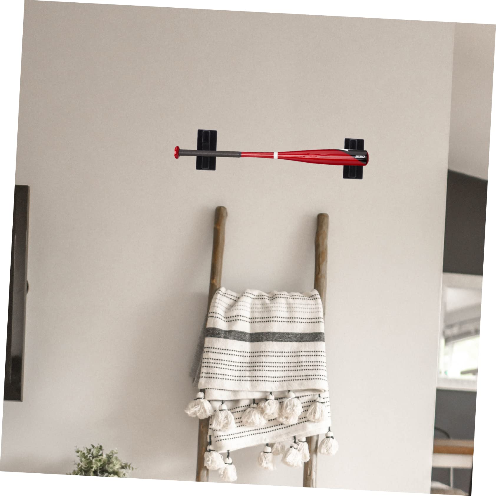 KICHOUSE 2Pcs Black Baseball Bat Display Stand Sturdy Storage Rack for Home Use Creative Baseball Bat Holder Present for Enthusiasts