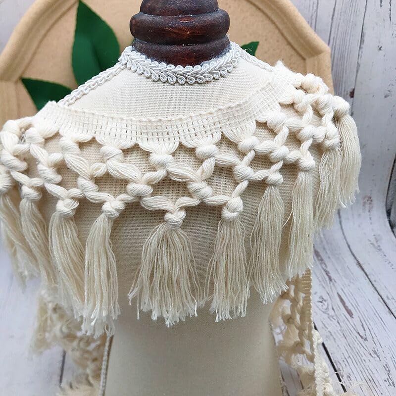 Miniatura 3 de Yulakes Borlas de flecos de 5 yardas, borde largo bohemio con flecos, ribete de flecos para coser cortinas o almohadillas, lámparas, alfombras,