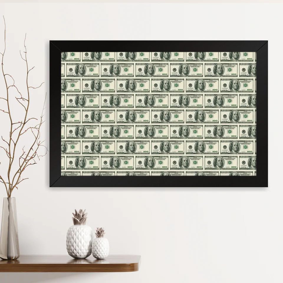 GADGETS WRAP Printed Photo Frame Matte Painting for Home Office Studio Living Room Decoration (14x11inch Black Framed) - Money Money Money-image-47