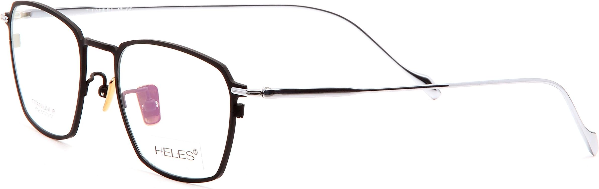 Heles Unisex New 100% Pure Tianium Full Rim Glasses Optical Frame, Prescription Eyeglasses Frames, H6593-C7