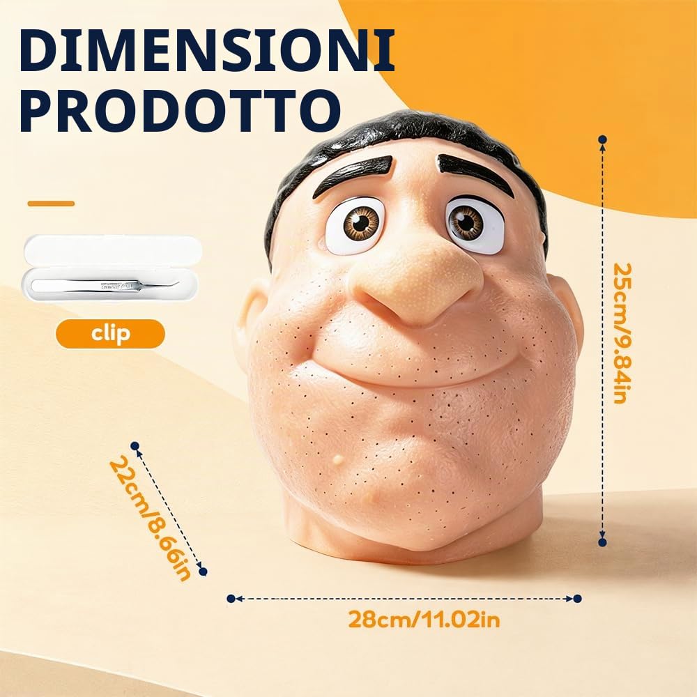 Pimple Popping Toy, HOVCEH Antistress Schiaccia Brufoli Gioco, Faccia Finta con Bbrufoli da Schiacciare, Giocattoli Sensoriali da Spremere per Ufficio, Classe o Casa