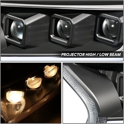 Miniatura 3 de DNA MOTORING HL-LB2-FR19-LED-BK-CL1 LED DRL - Proyector de señal de giro secuencial compatible con Ranger Lariat 2019-2023, lente negrotransparente