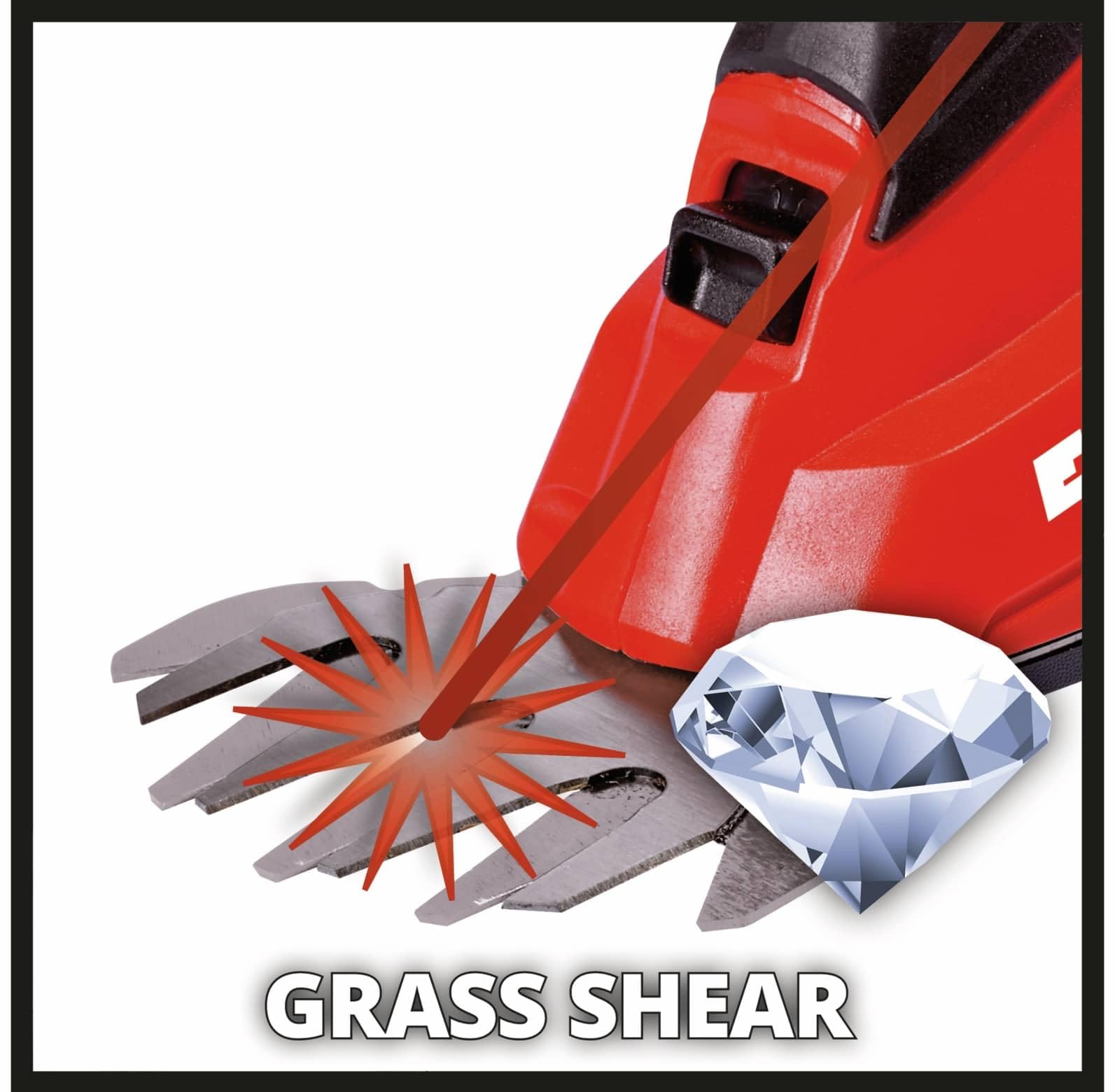 Einhell GE-CG 18 Li - Solo tijera de césped inalámbrica 10 cm Rojo 18 V - Tijera de podar (10 cm, 20 cm, Rojo, 18 V)