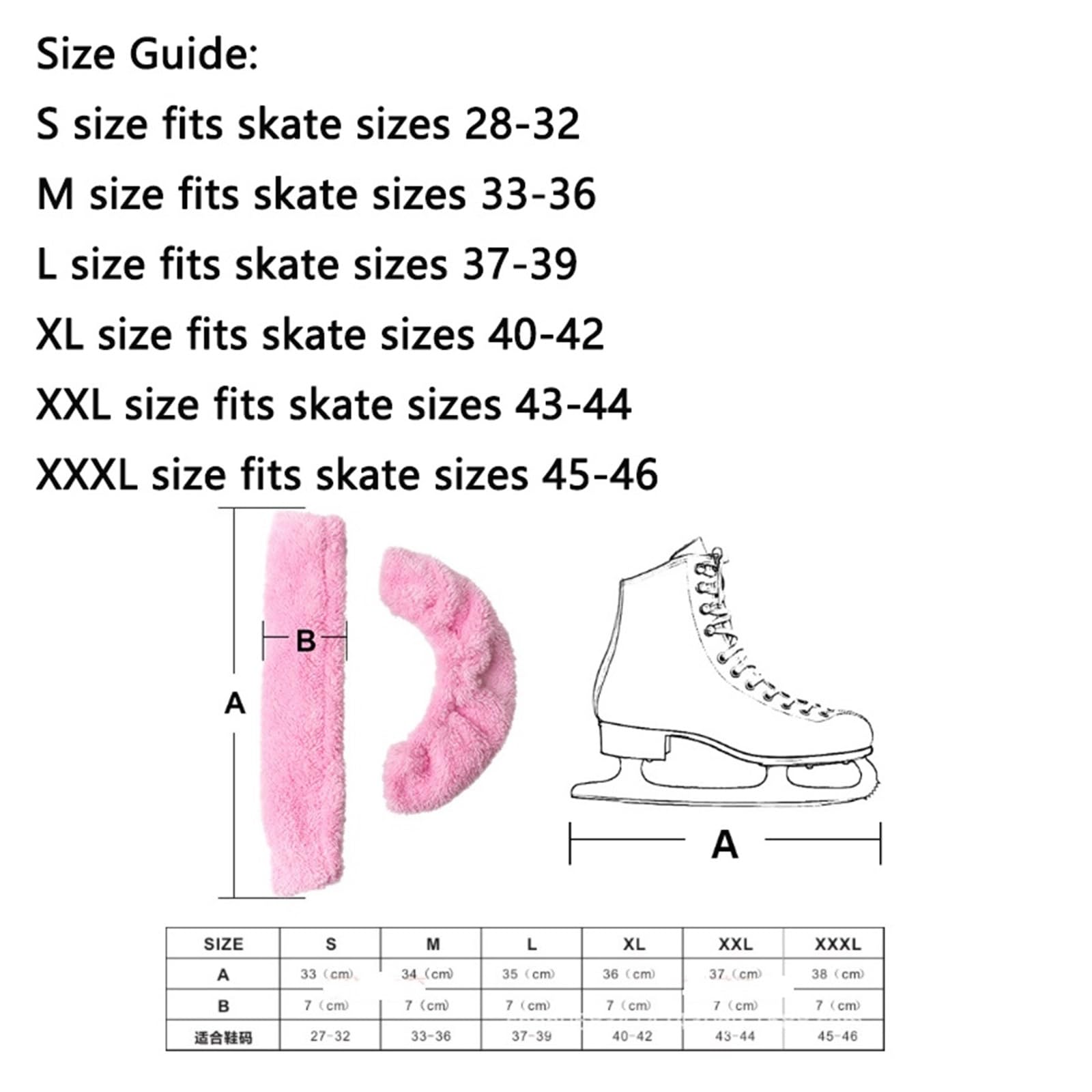 Fundas for botas de patín artístico, Protector elástico forro polar for cuchilla patinaje sobre hielo, absorción agua a prueba polvo(Pink XL EU40-42)