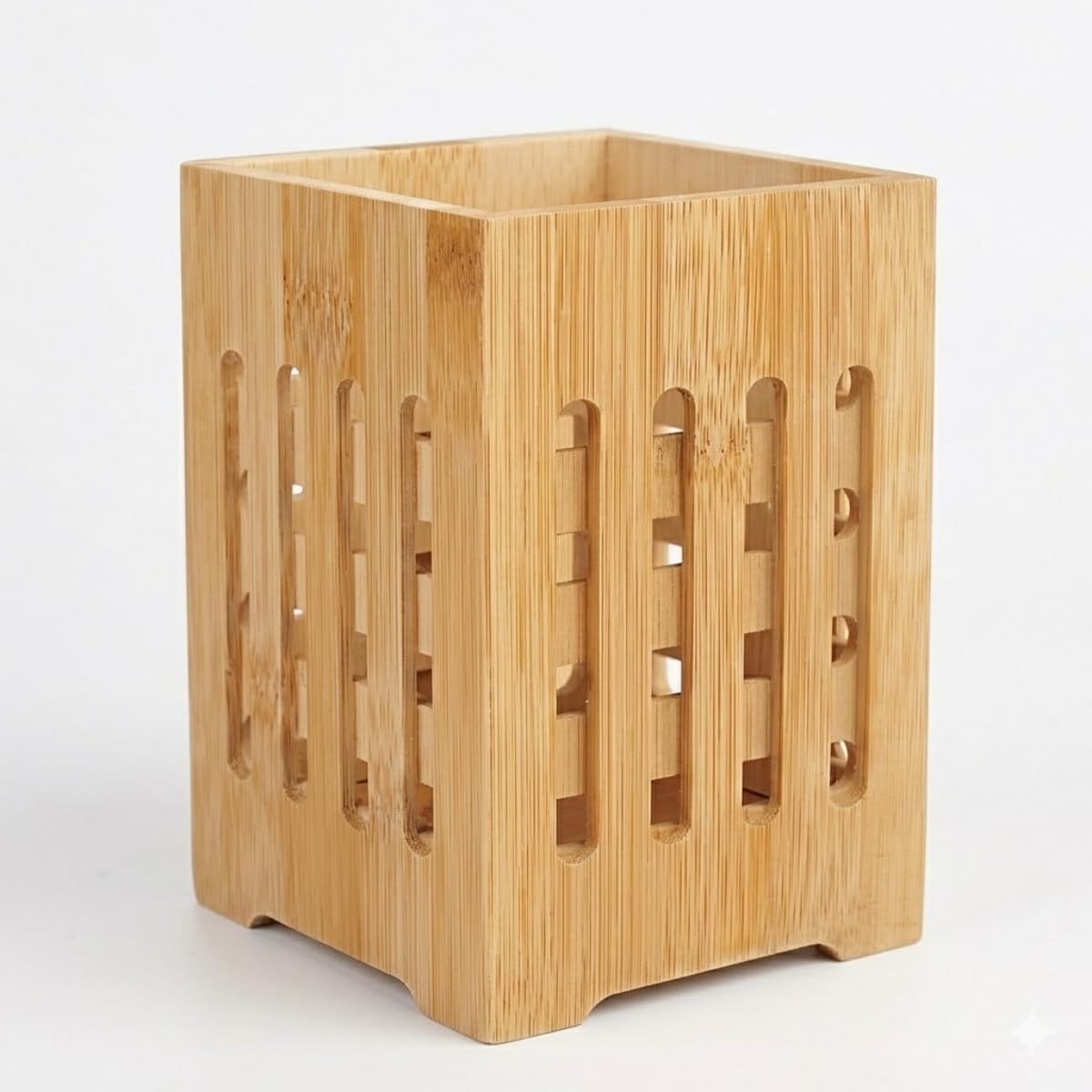 DEİNHAUS Bambu Kaşıklık, Mutfak Tezgahı Düzenleyici, Doğal Ahşap, 10x10x14 cm