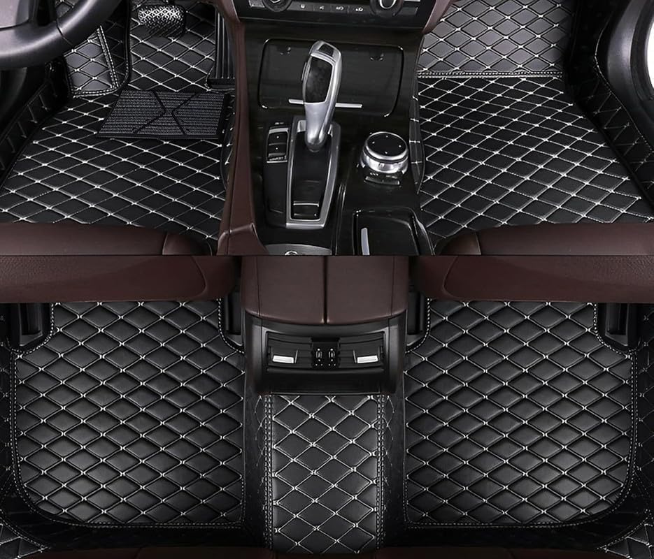 Image of 7D car mat Full Set for Tata Zest || Luxury Leather Double Car Floor Mat Complete Set || 100% Waterproof and Washable || Color : Black
