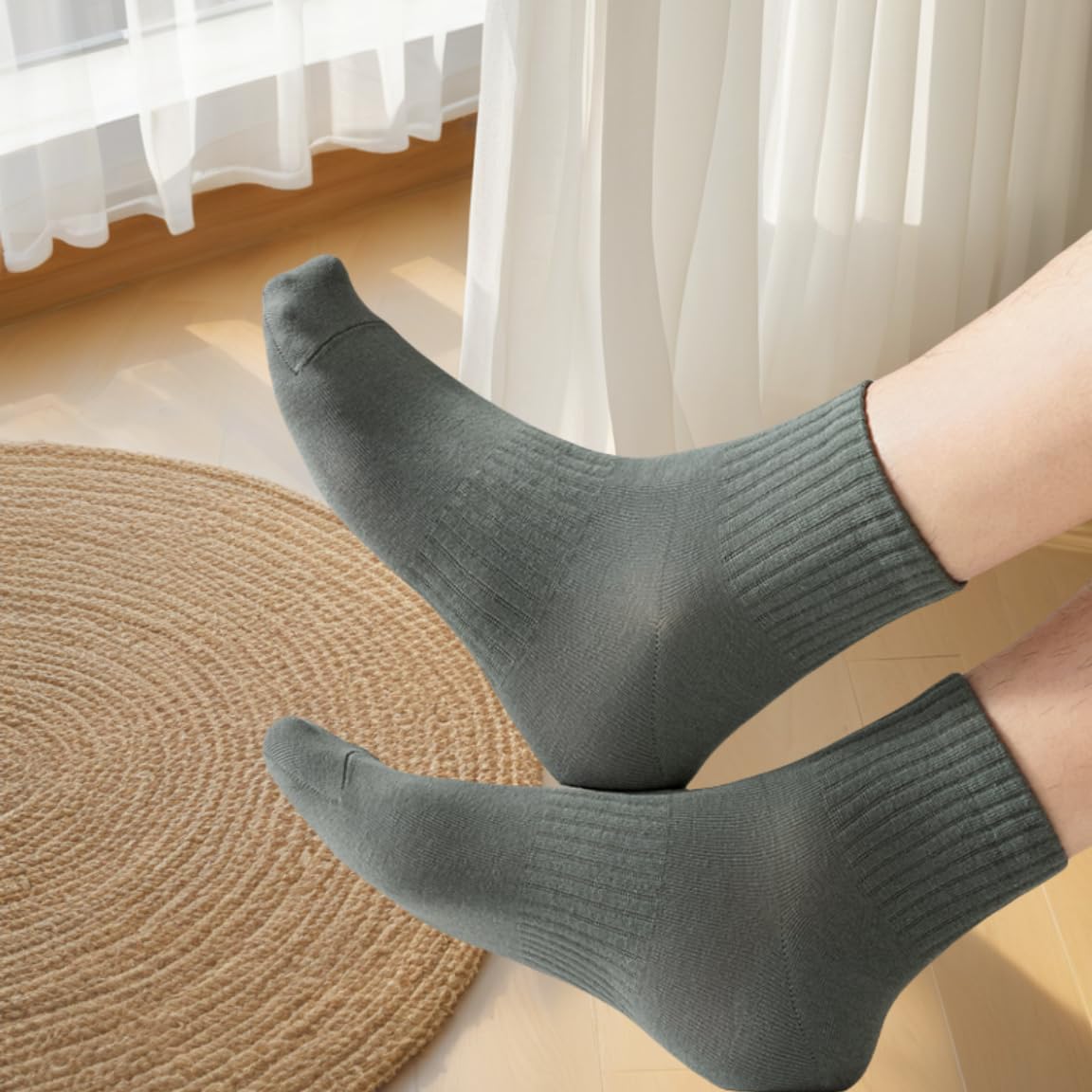 Unisex Moisture-Wicking Cotton Crew Socks 7-Pack – Non-Slip Cushioned Athletic Socks for Gym & Everyday, Multi-Color Pack (Fits Men 8-12/Women 10-13)