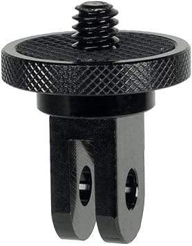 SIDRUM 1/4-20 Convert Metal Adapter Tripod Mount for GoPro, Sjcam Yi, Eken and All Other Action Cameras (1/4-20-MOUNT-BLACK)