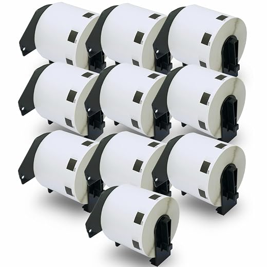 BETCKEY - 10 Rotoli DK-11209 Etichette per Indirizzi Compatibile con Brother, 62mm x 29mm, 8000 Etichette per Stampanti di Etichette Brother QL