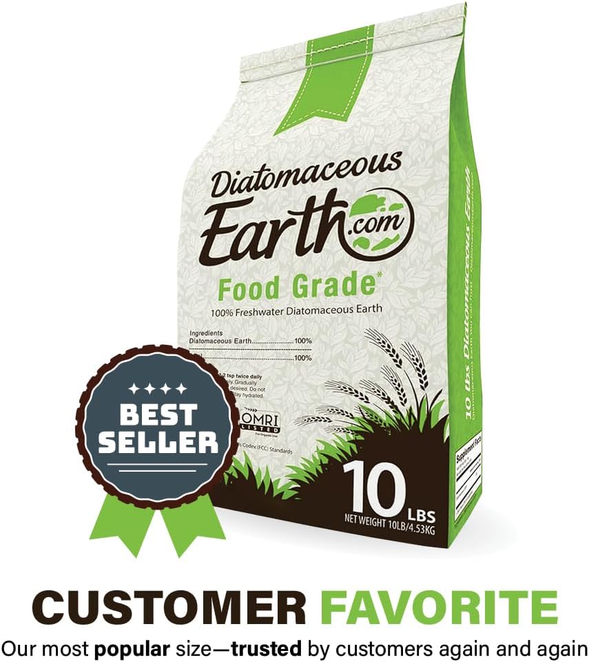 DiatomaceousEarth Food Grade Diatomaceous Earth – 10lb | 100% Organic, All-Natural Powder | Safe for Humans & Pets | OMRI Listed for Organic Use