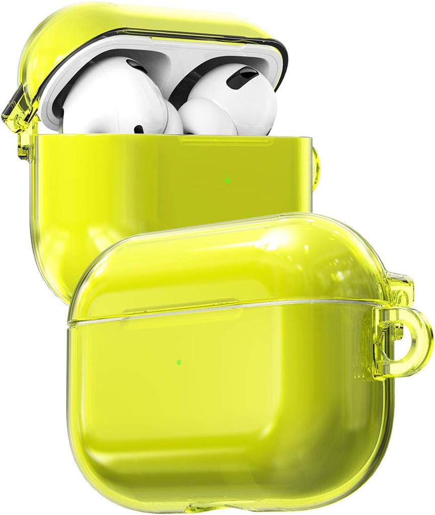 Amazon Araree Airpods Pro ハードクリアケース Nu Kin 蛍光色 ネオンカラー のケースカバー 耐衝撃 ワイヤレス充電qi対応 ポリカーボネート Pc ストラップホール付き Ar171app ネオンイエロー 日本正規代理店品 Araree 家電 カメラ
