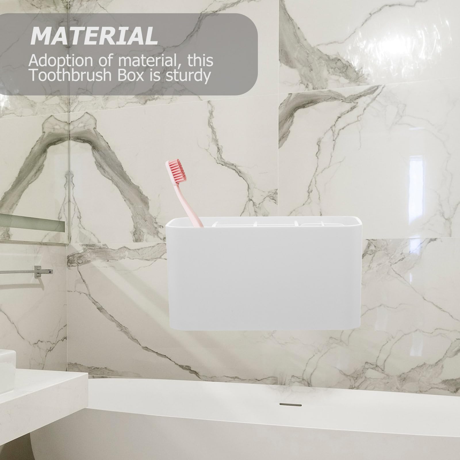 Soporte para Cepillos de Dientes Estuche Desmontable y Organizador de Cepillos para Baño, Diseño Simple de Abs Capacidad Adecuada y Ahorro de Espacio para Uso Diario Hogar