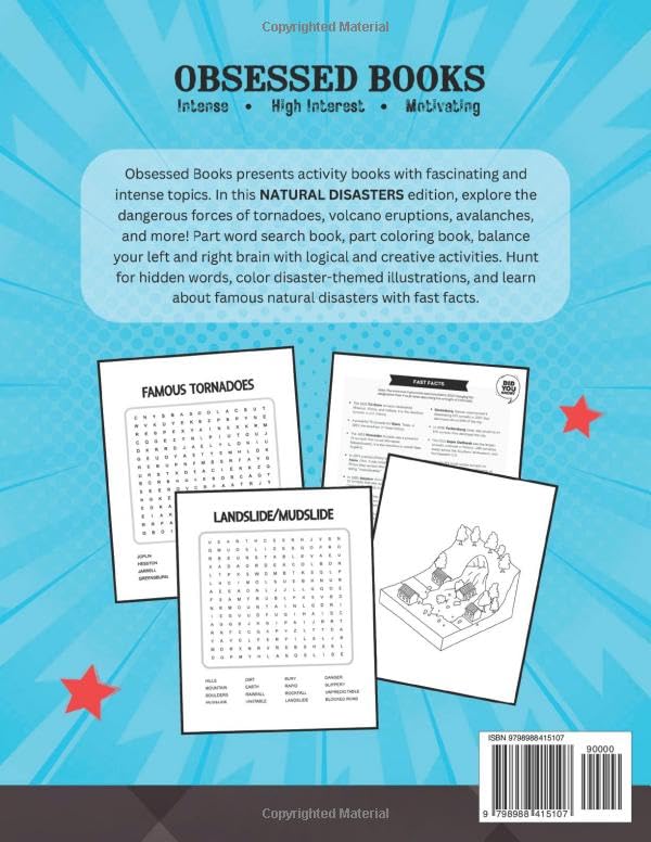 Miniatura 2 de Obsessed Books Word Search Puzzles - Natural Disasters Word Searches, Coloring, and Fast Facts (for Kids 8-12)