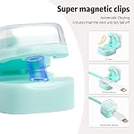 Magnetic Cable Clips Cord Organizer Holder, 6 Pack Adhesive Wire Holder Keeper Organizer USB Charging Cable Storage Holder for Home Office Phone Car Wall Desktop Nightstand Kitchen (Blue)