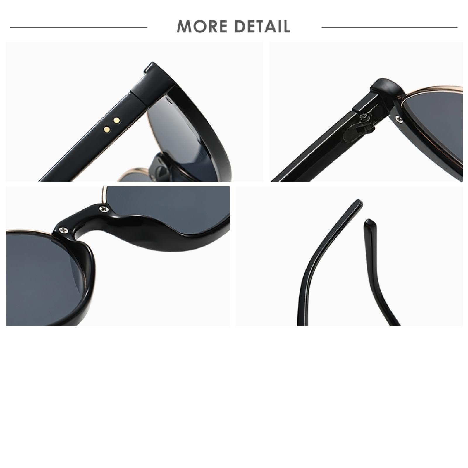 Gafas de sol con protección UV400 | Ojo de gato pequeño ovalado | Para hombre y mujer, ideal para deportes al aire libre y conducción