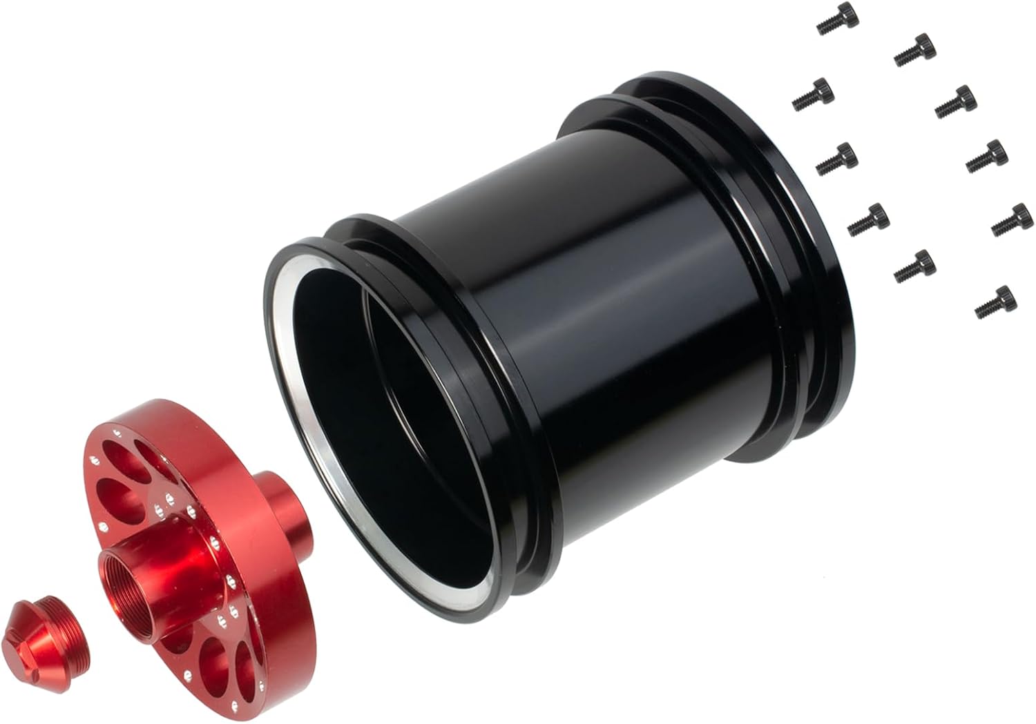 Aluminum Front & Rear Wheel Rims for Tamiya WR-02 Wild Willy 2 CW-01 Chassis LunchBox Midnight Pumpkin RC Off-Road Car Upgrade Parts (Red)