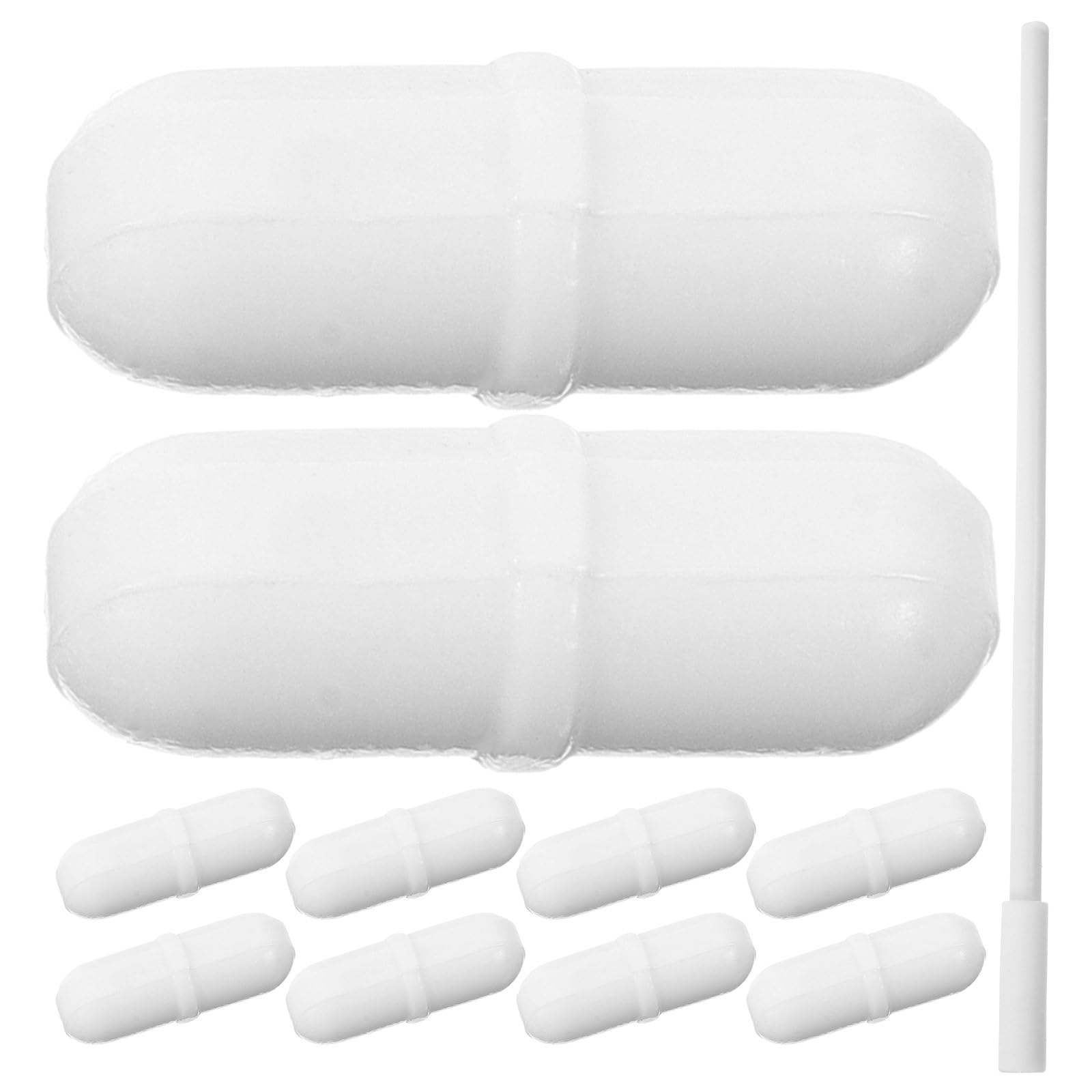 Hemobllo Magnetic Stir Bars with Magnetic Retriever 10 Pieces Ptfe Coated Stirring Rods for Laboratory Mixing and Chemical Solutions