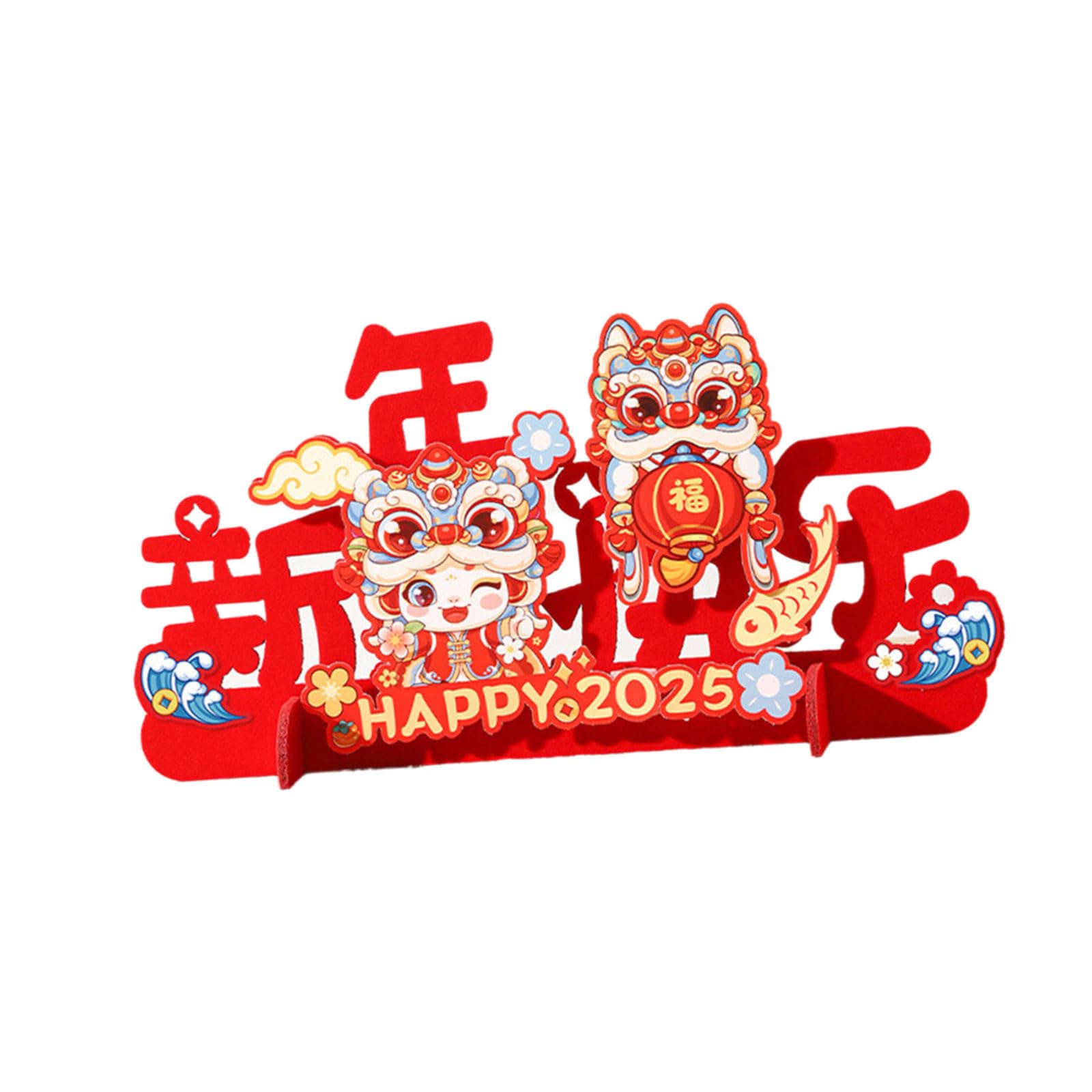 YPBEW Colorful Felt 3D New Year Decoration 3D Blessing Font Ornament for Living Room or Study Spring Festival Accessories Festives Atmospheres Decoration