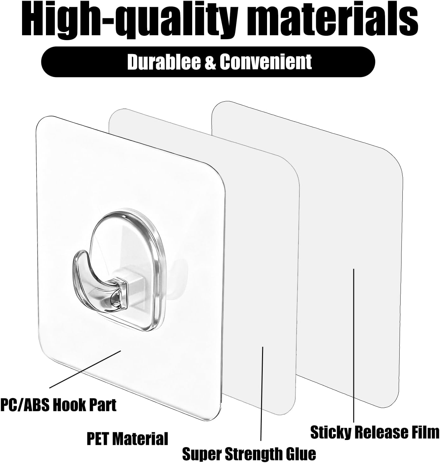 10 Pack Clear Mini Hook Small Adhesive Wall Hooks Utility Damage Free Sticky Hook No Drilling Strong Waterproof Sticker Hanger for Hanging Decoration Shower Light Cable Kitchen Bathroom Bedroom Office